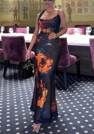 (Real Image)2021 Styles Women Fashion Fall & Winter INS Styles Print Maxi Dress