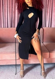 (Real Image)2021 Styles Women Fashion Fall & Winter INS Styles Long Sleeve Midi Dress