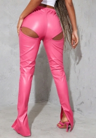 (Real Image)2021 Styles Women Fashion Fall & Winter INS Styles PU Long Pants