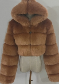 (Real Image)2021 Styles Women Fashion Fall & Winter INS Styles Brown Fur Coats