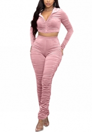 2021 Styles Women Fashion Fall & Winter INS Styles Ruffle Hoodie Two Piece Suit