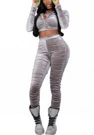 2021 Styles Women Fashion Fall & Winter INS Styles Ruffle Hoodie Two Piece Suit