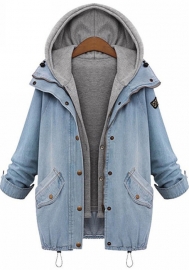 (Plus Size)(Real Image)2021 Styles Women Fashion Fall & Winter INS Styles Jeans Coat