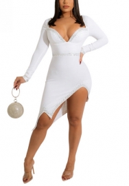 (Real Image)2022 Styles Women Fashion Spring INS Styles Sequins Long Sleeve Mini Dress