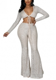 2022 Styles Women Fashion Spring INS Styles Sequins Two Piece Suit