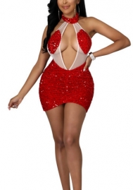 (Real Image)2022 Styles Women Fashion Spring INS Styles Sequins Mini Dress