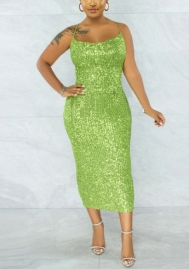 (Real Image)2022 Styles Women Fashion Spring INS Styles Sequins Maxi Dress