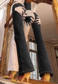 (Real Image)2022 Styles Women Fashion Spring INS Styles Contrast Color Jeans Long Pants