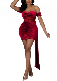 (Real Image)2022 Styles Women Fashion Spring INS Styles Velvet Club Dress