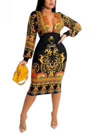 (Real Image)2022 Styles Women Fashion Spring INS Styles Vintage Long Sleeve Midi Dress