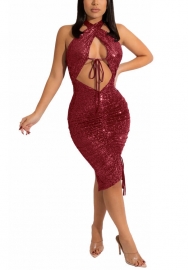 (Real Image)2022 Styles Women Fashion Spring INS Styles Sequin Club Dress