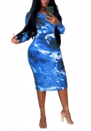 (Real Image)2022 Styles Women Fashion Spring INS Styles Print Long Sleeve Mini Dress