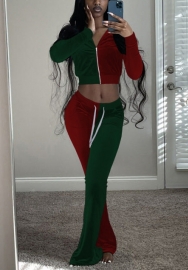 (Real Image)2022 Styles Women Fashion Spring INS Styles Contrast Color Two Pieces Set