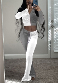 (Real Image)2022 Styles Women Fashion Spring INS Styles Contrast Color Two Pieces Set