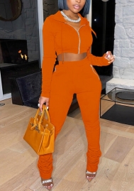 (Real Image)2022 Styles Women Fashion Spring INS Styles Front Zipper Hoodie Two Pieces Set