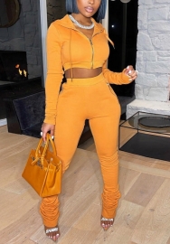 (Real Image)2022 Styles Women Fashion Spring INS Styles Front Zipper Hoodie Two Pieces Set