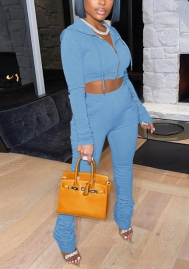 (Real Image)2022 Styles Women Fashion Spring INS Styles Front Zipper Hoodie Two Pieces Set