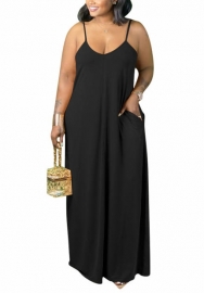 (Real Image)2022 Styles Women Fashion Spring INS Styles Strap Solid Color Maxi Dress