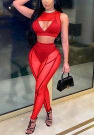 2022 Styles Women Summer Spring INS Styles Mesh Two Piece Suit