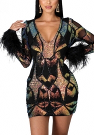 (Real Image)2022 Styles Women Fashion Spring INS Styles Sequins Mini Dress