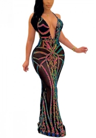 (Real Image)2022 Styles Women Fashion Spring INS Styles Sequins Maxi Dress