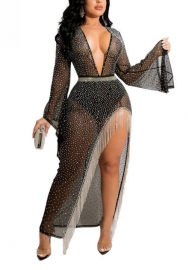 (Real Image)2022 Styles Women Fashion Spring INS Styles Sequins Maxi Dress