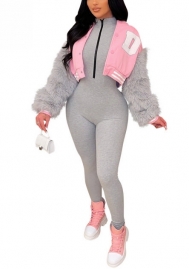 (Only Coat)(Real Image)2022 Styles Women Fashion Spring INS Styles Front Zipper Coat