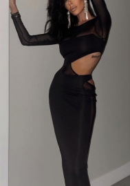 2022 Styles Women Fashion Spring INS Styles Mesh Maxi Dress