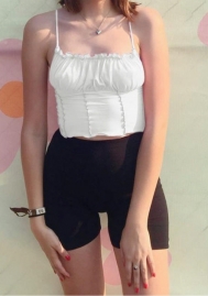 (Only Tops)(Real Image)2022 Styles Women Fashion Spring INS Styles Lace Side Tank Tops