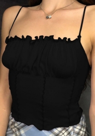 (Only Tops)(Real Image)2022 Styles Women Fashion Spring INS Styles Lace Side Tank Tops