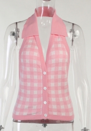 (Real Image)2022 Styles Women Fashion Spring INS Styles Waffle Knit Tank Tops Summer Button Down Henley Shirts Sleeveless Tees