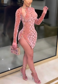 (Real Image)2022 Styles Women Fashion Spring INS Styles Velvet Long Sleeve Mini Dress