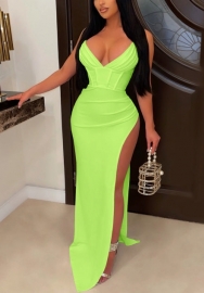 2022 Styles Women Fashion Spring INS Styles High Split Maxi Dress