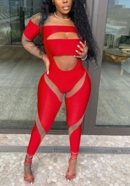 2022 Styles Women Sexy Spring INS Styles Short Sleeve Mesh Jumpsuit