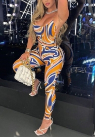 2022 Styles Women Sexy Spring INS Styles Print Strap Jumpsuit