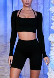 2022 Styles Women Sexy Spring INS StylesLong Sleeve Tank Tops and Short Pants Two Piece Suit