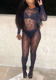 (Real Image)2022 Styles Women Sexy Spring INS Styles Black Lace Jumpsuit