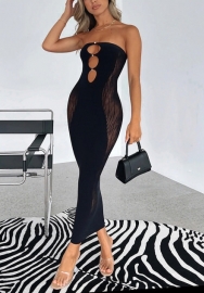 (Real Image)2022 Styles Women Sexy Spring INS Styles Tube Lace Side Maxi Dress