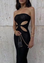 2022 Styles Women Fashion Summer INS Styles Lace Cut Out Maxi Dress