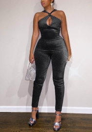 (Real Image)2022 Styles Women Fashion Summer INS Styles Velvet Halter Jumpsuit