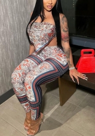 (Real Image)2022 Styles Women Fashion Summer INS Print Two Piece Suit