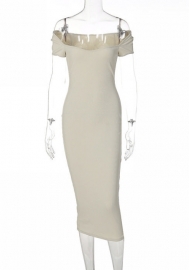 (Real Image)2022 Styles Women Fashion Summer INS Styles Rib Midi Dress