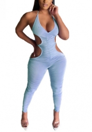 2022 Styles Women Fashion Summer INS Styles Solid Color Cut Out Jumpsuit