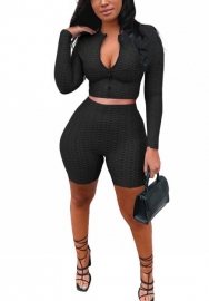 2022 Styles Women Fashion Summer INS Styles Solid Color Front Zipper Short Two Pieces Suit