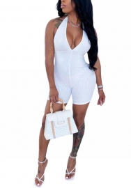 2022 Styles Women Fashion Summer INS Styles Rib V Neck Backless Halter Jumpsuit