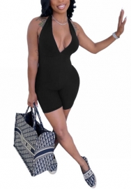 2022 Styles Women Fashion Summer INS Styles Rib V Neck Backless Halter Jumpsuit