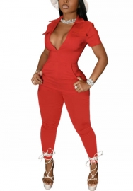 2022 Styles Women Fashion Summer INS Styles Solid Color OL Jumpsuit