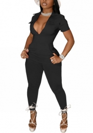 2022 Styles Women Fashion Summer INS Styles Solid Color OL Jumpsuit