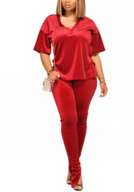 2022 Styles Women Fashion Summer INS Styles Solid Color Velvet Two Pieces Suit