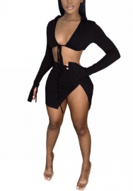 2022 Styles Women Fashion Summer INS Styles Solid Color Tie Two Piece Dress